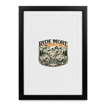 Ride More Club Retro Cycling - Framed poster (27 × 37 cm) - black - Front