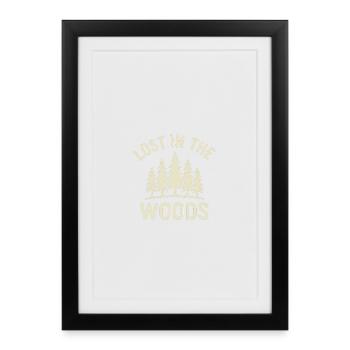 Partez à l’aventure avec ce minimaliste Lost in the - Affiche encadrée (27 × 37 cm) - noir - Devant