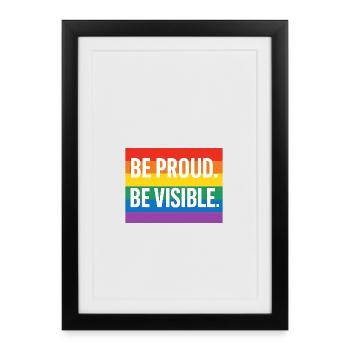 Rainbow Pride Statement Design - Framed poster (27 × 37 cm) - black - Front