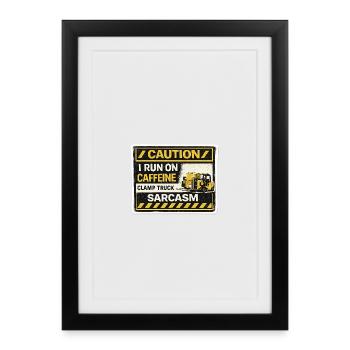 Sarcasme de chariot élévateur alimenté par la caféine - Affiche encadrée (27 × 37 cm) - noir - Devant