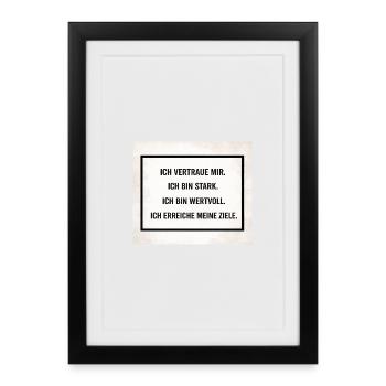 I trust myself – strong and determined - Framed poster (27 × 37 cm) - black - Front