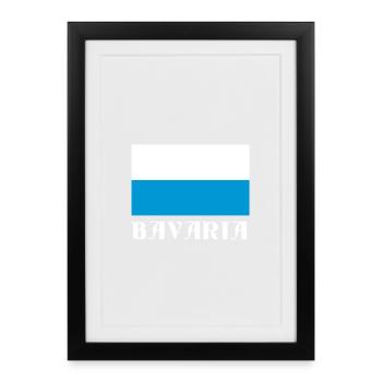 Bavaria Flag with Gothic Text - Framed poster (27 × 37 cm) - black - Front
