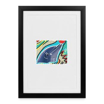 Par exemple Delfin I Tier I Photo I Drawing - Affiche encadrée (27 × 37 cm) - noir - Devant