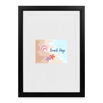 Beach Days Beach Motifs Starfish - Framed poster (27 × 37 cm) - black - Front