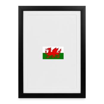 Drapeau du Pays de Galles - Affiche encadrée (27 × 37 cm) - noir - Devant