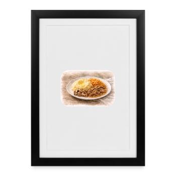 Hearty plate idyll - Framed poster (27 × 37 cm) - black - Front