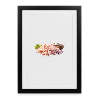 Poisson cru, charcuteries, oignon salé - Stroganina - Affiche encadrée (27 × 37 cm) - noir - Devant