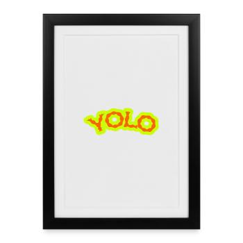YOLO Neon Lime Psychedelic - Framed poster (27 × 37 cm) - black - Front