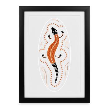lizard - Affiche encadrée (27 × 37 cm) - noir - Devant