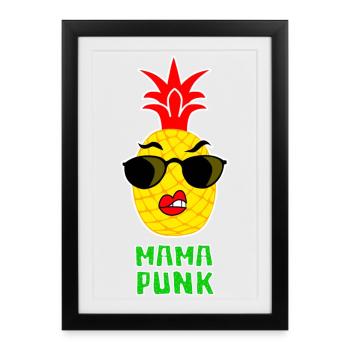Mama Punk Pineapple - Framed poster (27 × 37 cm) - black - Front
