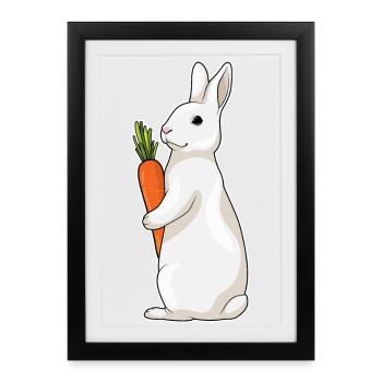 Rabbit Carrot - Framed poster (27 × 37 cm) - black - Front
