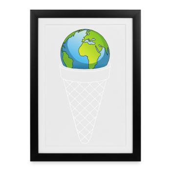 Crème glacée de la planète Terre - Affiche encadrée (27 × 37 cm) - noir - Devant