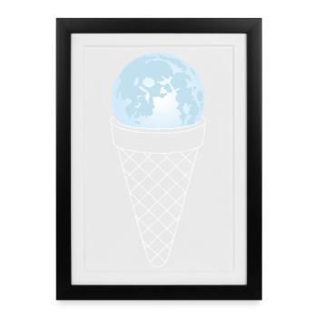 Lune et crème glacée - Framed poster (27 × 37 cm) - black - Front