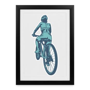 Cyclist - Framed poster (27 × 37 cm) - black - Front
