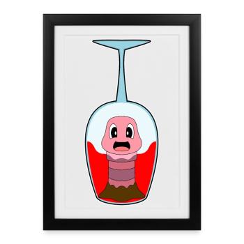 Vin rouge Wurm - Affiche encadrée (27 × 37 cm) - noir - Devant