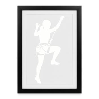 Silhouette d’escalade Bloc et Alpinisme - Affiche encadrée (27 × 37 cm) - noir - Devant