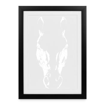 Minimalist horse head horse silhouette - Framed poster (27 × 37 cm) - black - Front