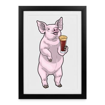 Pork Beer - Framed poster (27 × 37 cm) - black - Front