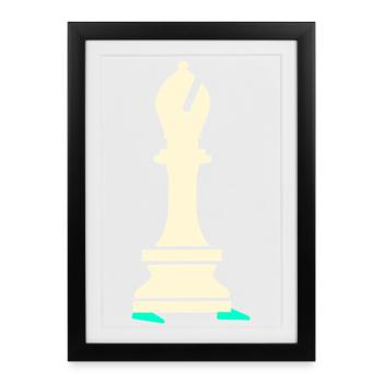 Schach Sport Laufen Läufer - Gerahmtes Poster (27 × 37 cm) - Schwarz - Vorne