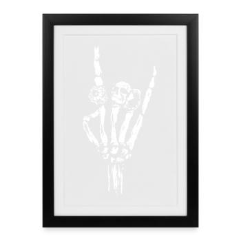 Squelette de la main avec des anneaux - Affiche encadrée (27 × 37 cm) - noir - Devant