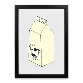 sac de lait - Affiche encadrée (27 × 37 cm) - noir - Devant