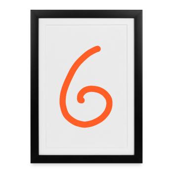6 Numéro six Numéro Anniversaire - Affiche encadrée (27 × 37 cm) - noir - Devant