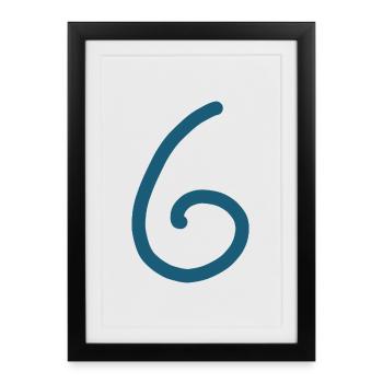 6 Numéro six Numéro Anniversaire - Affiche encadrée (27 × 37 cm) - noir - Devant