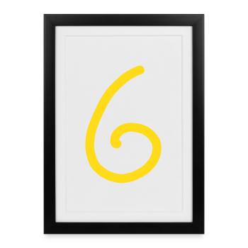 6 Numéro six Numéro Anniversaire - Affiche encadrée (27 × 37 cm) - noir - Devant