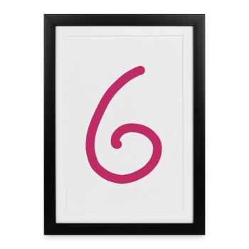 6 Numéro six Numéro Anniversaire - Affiche encadrée (27 × 37 cm) - noir - Devant