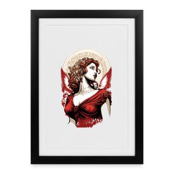 Red Winged Goddess Aphrodite - Framed poster (27 × 37 cm) - black - Front