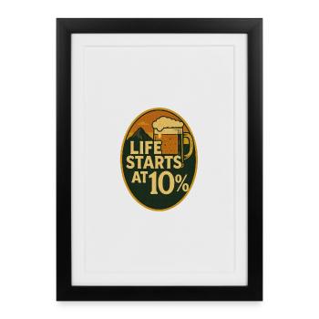 La vie commence à 10 % - Affiche encadrée (27 × 37 cm) - noir - Devant