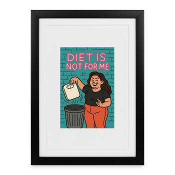 Diet is not for me - Framed poster (27 × 37 cm) - black - Front