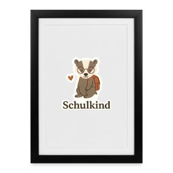 Schulkind - Gerahmtes Poster (27 × 37 cm) - Schwarz - Vorne