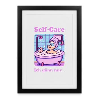 Self-Care - Gerahmtes Poster (27 × 37 cm) - Schwarz - Vorne