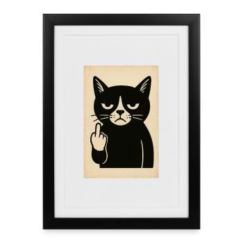 Grumpy Kitten - Framed poster (27 × 37 cm) - black - Front
