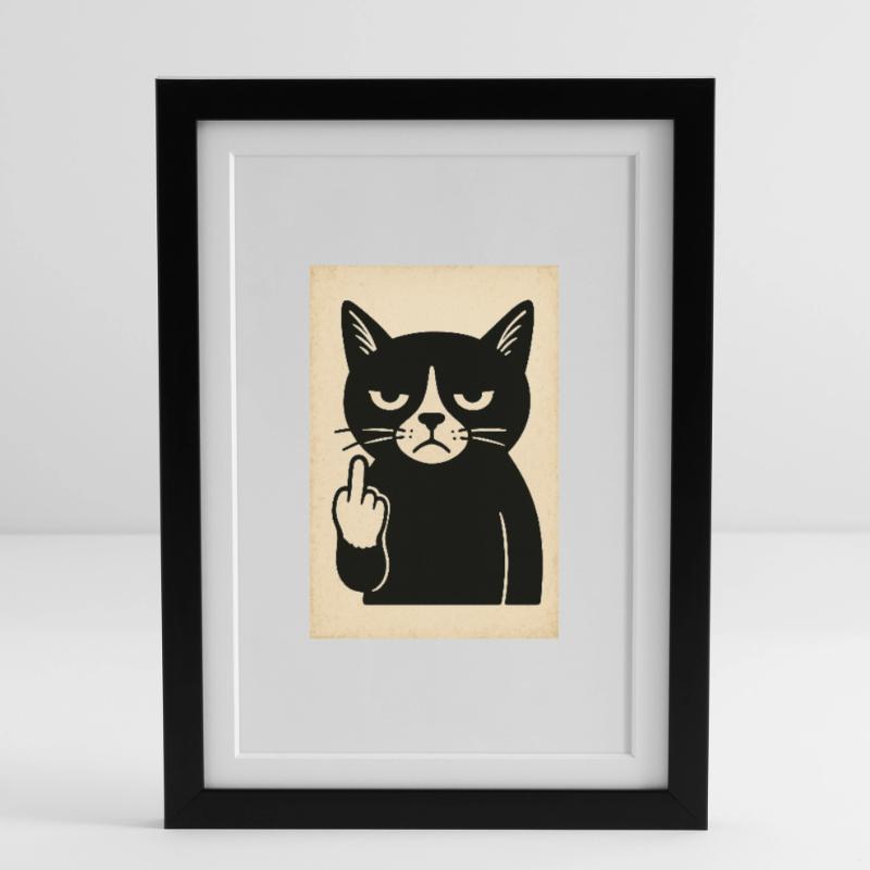 Grumpy Kitten Framed poster (27 × 37 cm)