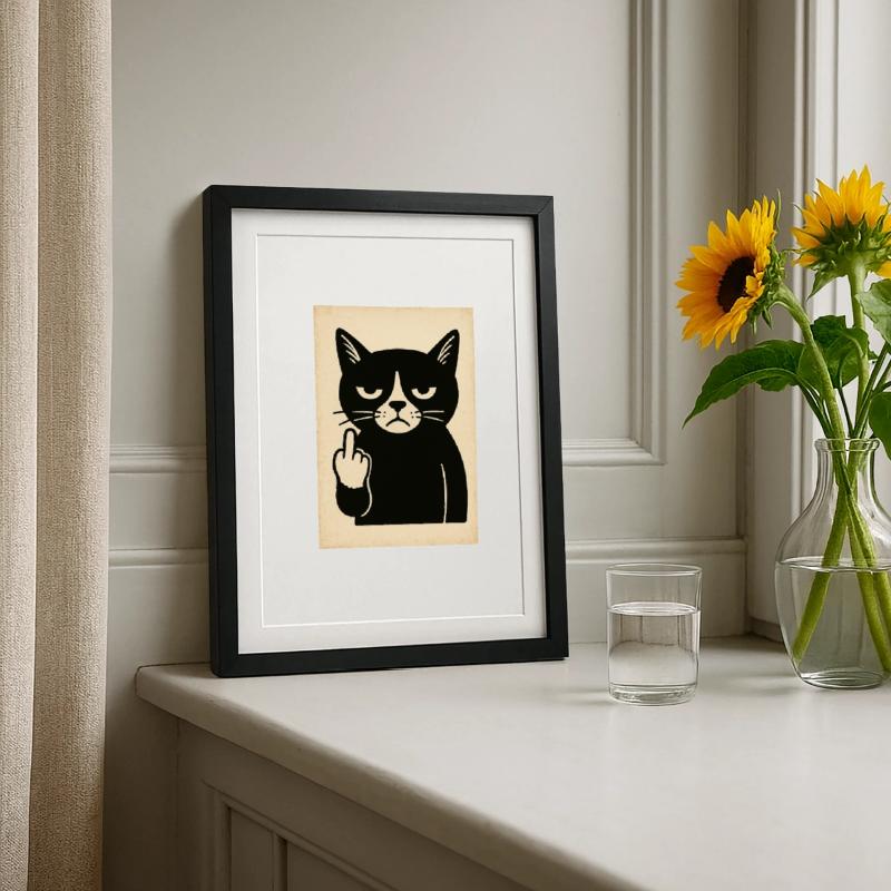 Grumpy Kitten Framed poster (27 × 37 cm)