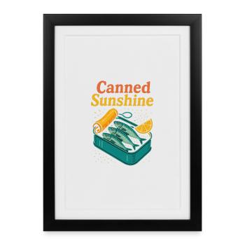 Canned Sunshine – Sardine Pop-Art Tea - Framed poster (27 × 37 cm) - black - Front