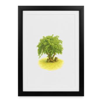 Arbre de vie - Affiche encadrée (27 × 37 cm) - noir - Devant