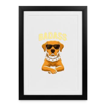 Labrador Vibes – Cool, Treu, Unwiderstehlich - Gerahmtes Poster (27 × 37 cm) - Schwarz - Vorne