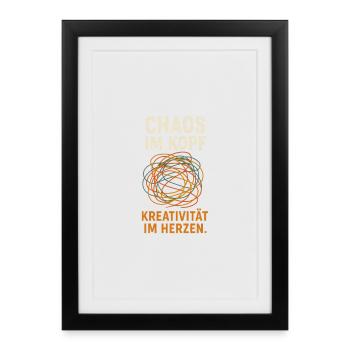 Chaos in the head Creativity in the heart - Framed poster (27 × 37 cm) - black - Front