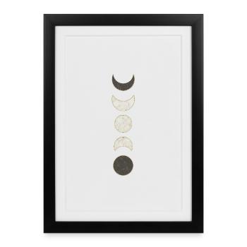 Moon Phases Marble Pattern - Framed poster (27 × 37 cm) - black - Front