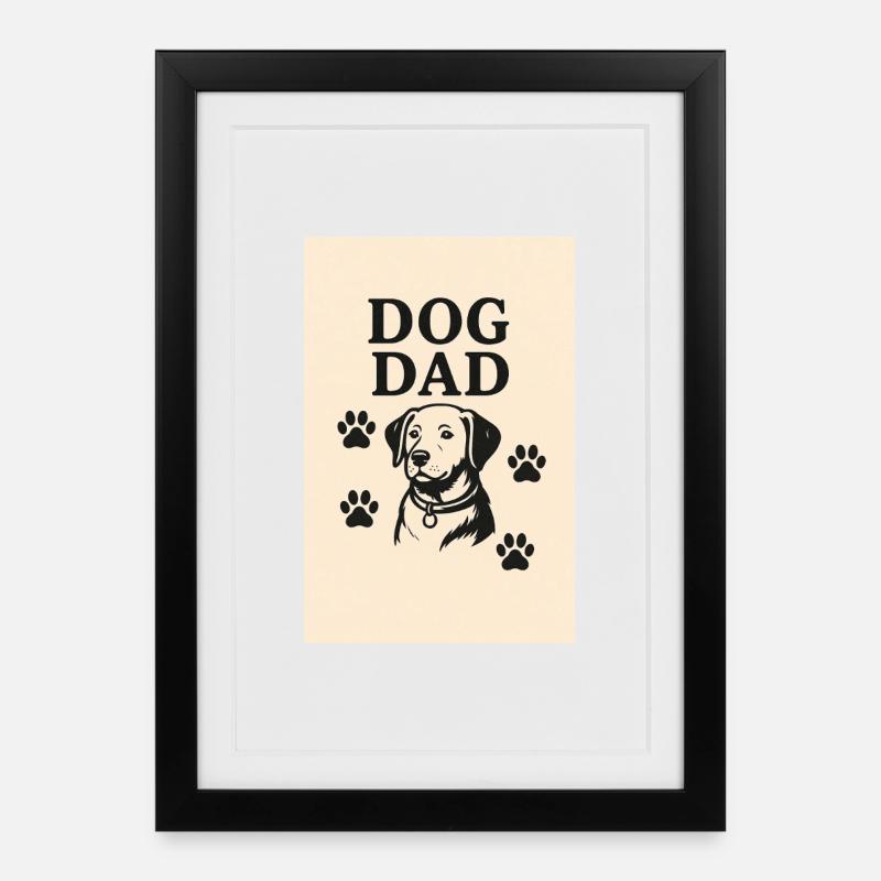 Dog Dad - Framed poster (27 × 37 cm) - black