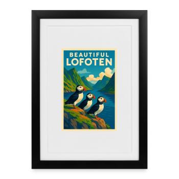 Lofoten  - Gerahmtes Poster (27 × 37 cm) - Schwarz - Vorne