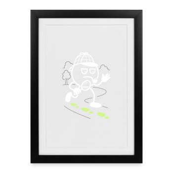 Ribbo as a detective in search of clues - Framed poster (27 × 37 cm) - black - Front