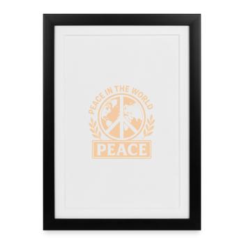 Message mondial de paix - Affiche encadrée (27 × 37 cm) - noir - Devant