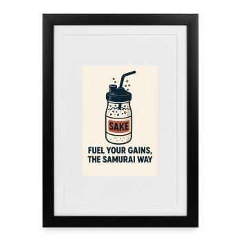Sake and Samurai Style Gains - Framed poster (27 × 37 cm) - black - Front