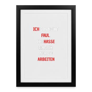 Humorous protest pressure against work - Framed poster (27 × 37 cm) - black - Front