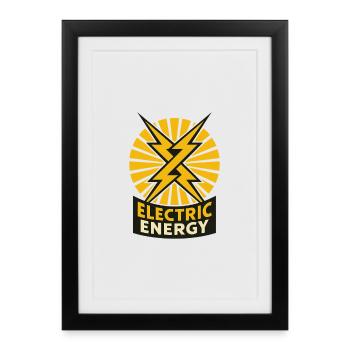 Electric Energy Blitz Strom - Framed poster (27 × 37 cm) - black - Front