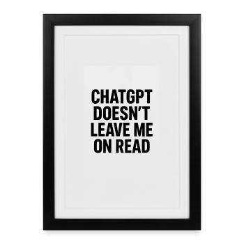 Puissante empreinte d’humour ChatGPT - Affiche encadrée (27 × 37 cm) - noir - Devant